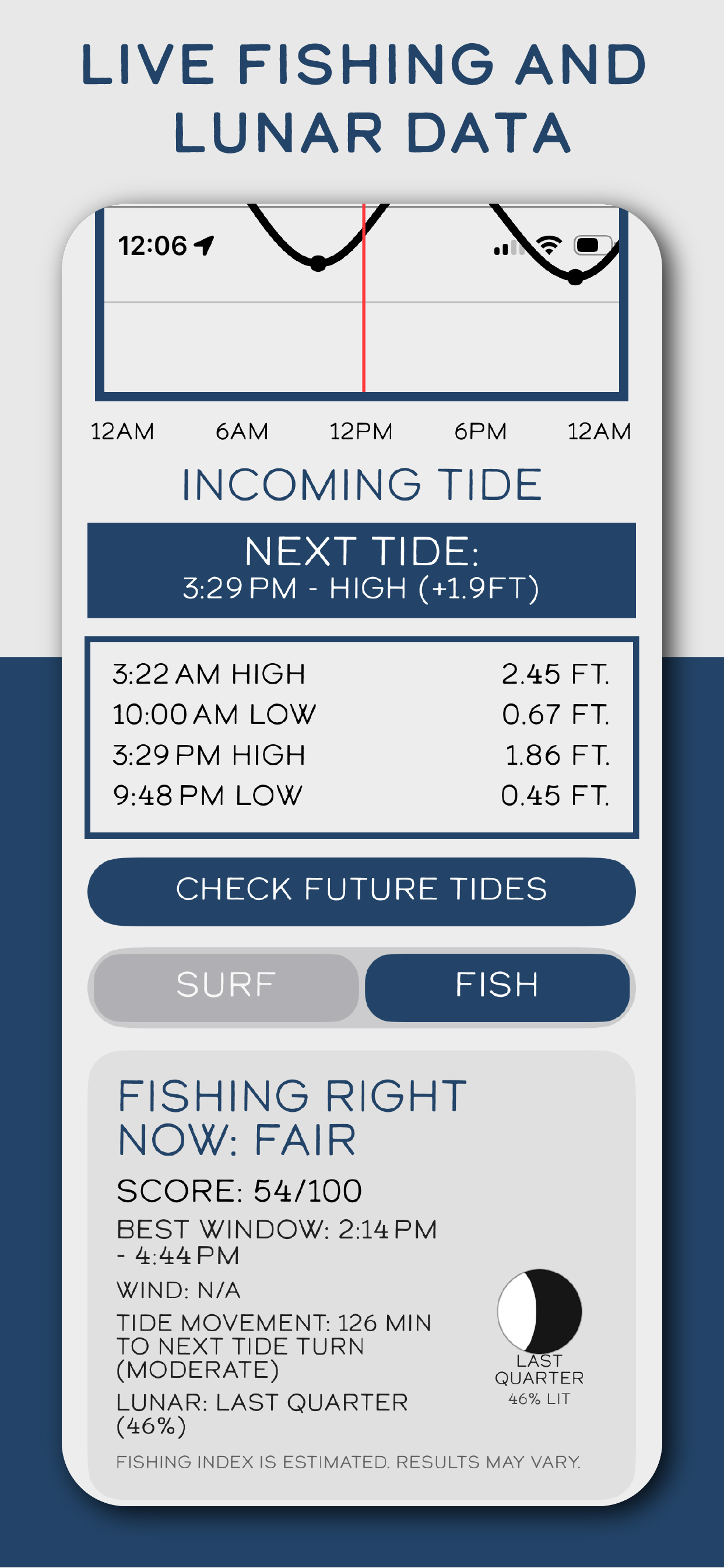 Live Fishing and Lunar Data screenshot
