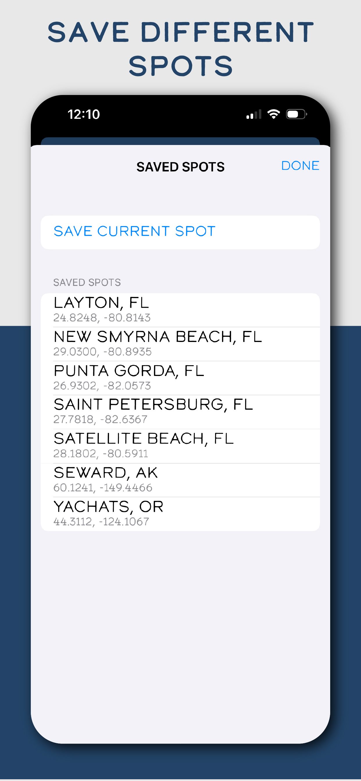 Save Different Spots screenshot