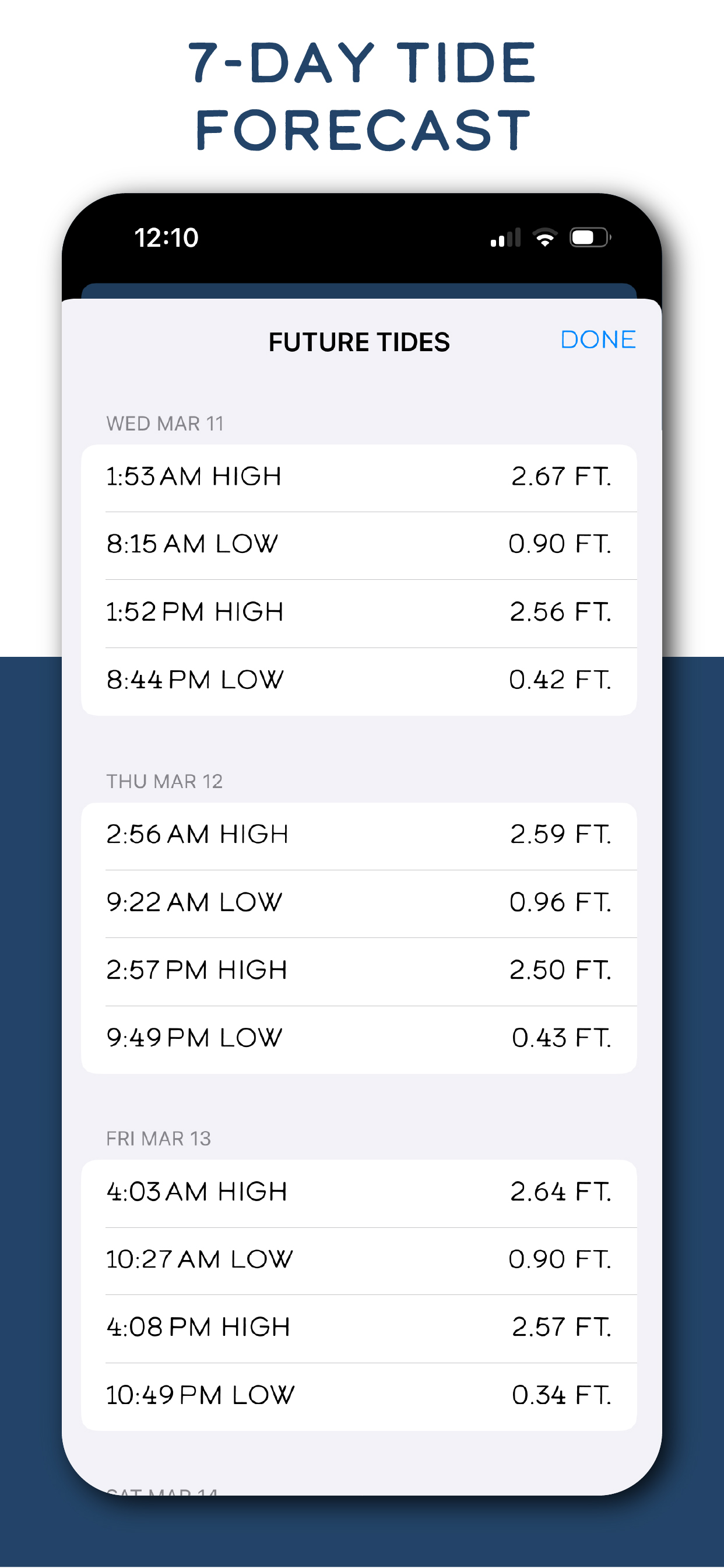 7-Day Tide Forecast screenshot
